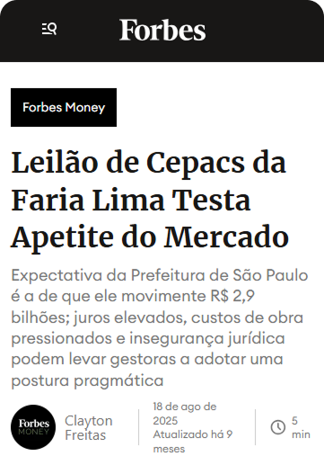 Matéria Forbes sobre Referência Capital