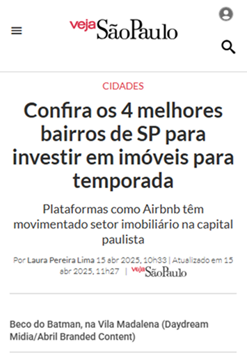 Matéria Veja São Paulo sobre Referência Capital